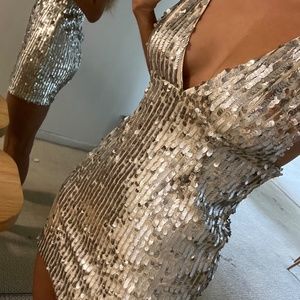 New years mini dress, sequin dress, sexy silver dress, Gatsby dress, short dress
